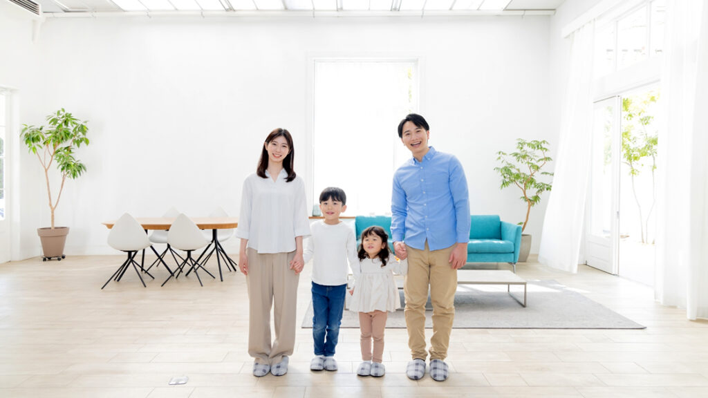 ファミリーと新築のリビング
