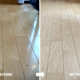 ワックスの剥離施工ビフォアアフター