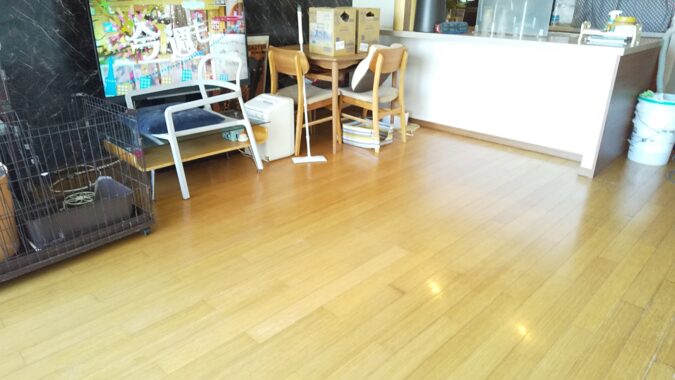 家具移動を伴う施工